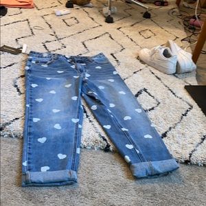Heart Printed Boyfriend Jeans